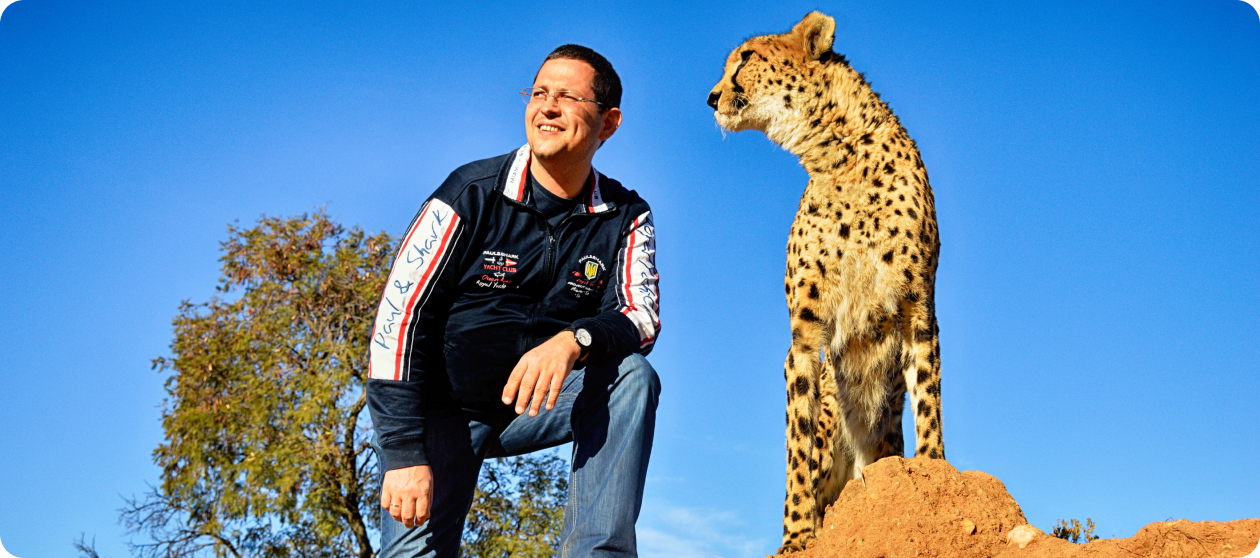 Костянтин з гепардом